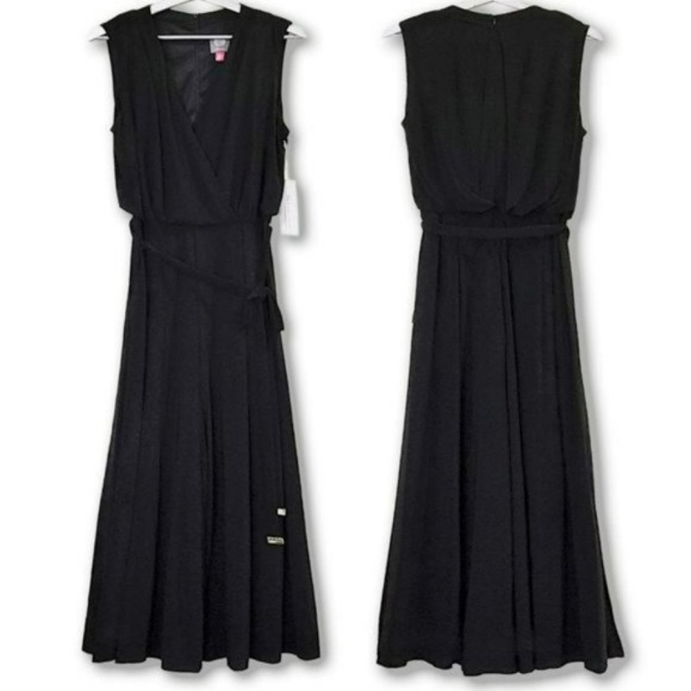 NWT Vince Camuto Surplice Front Pleated Wide Leg Cropped Jumpsuit - Picture 6 of 9